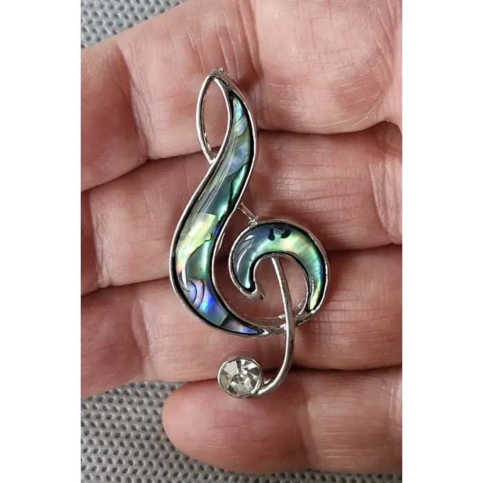 Abalon Shell Sol Anahtarı Sedef Broş BR10-1