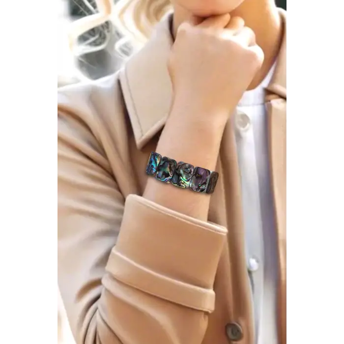 Abalone Shell Süper Renkli Sedef Bileklik 545-3