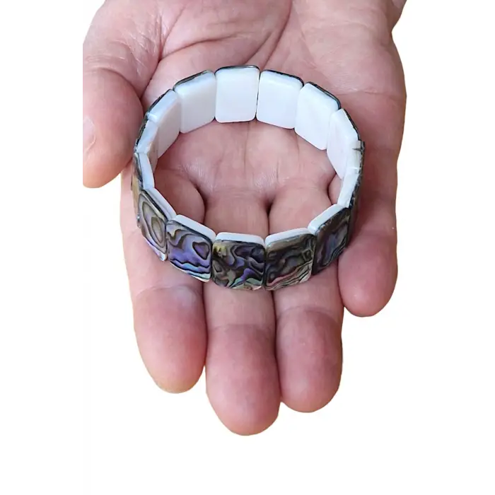 Abalone Shell Süper Renkli Sedef Bileklik 545-3