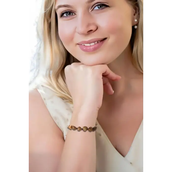 Ağaç Desenli Jasper Bileklik Makrome Ayarlı 310-2