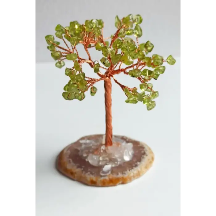 Akik Üzerinde Peridot-Zebercet Ağaç 17-PA