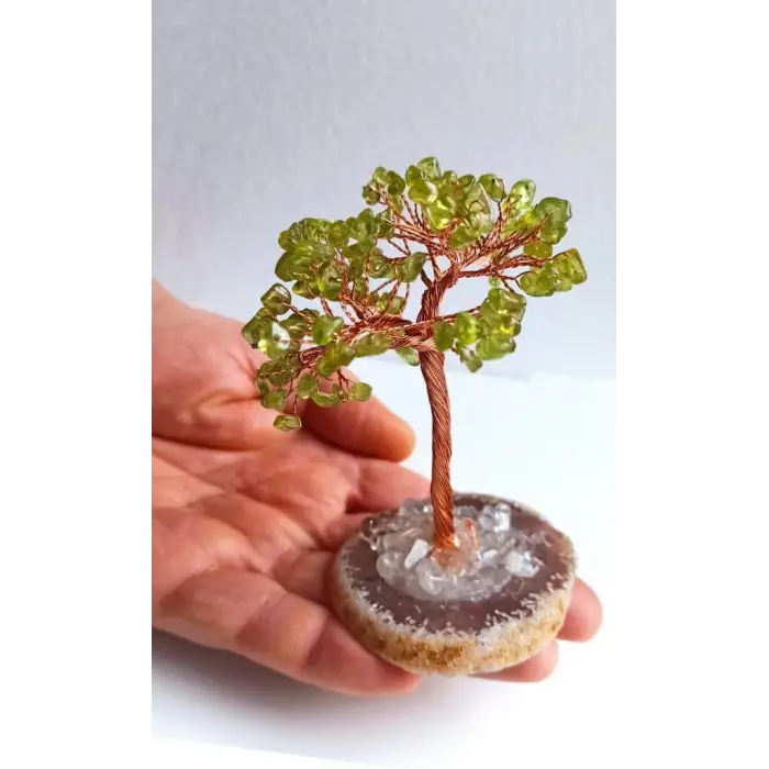 Akik Üzerinde Peridot-Zebercet Ağaç 17-PA