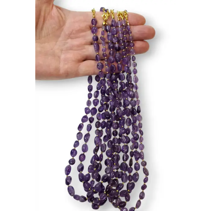 Ametist Kolye 50 CM Amorf Kesim 460-1