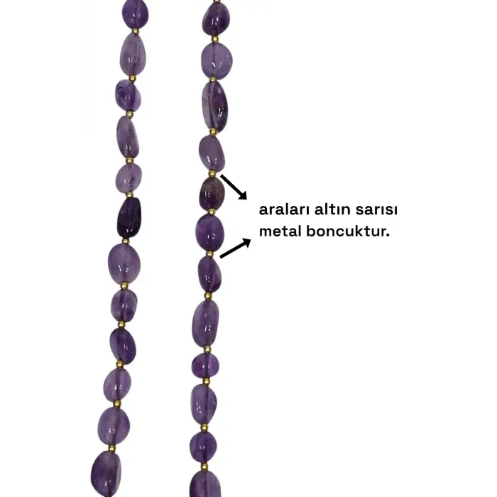 Ametist Kolye 50 CM Amorf Kesim 460-1