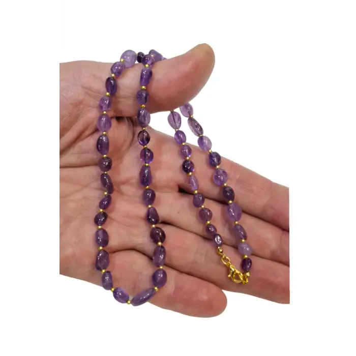 Ametist Kolye 50 CM Amorf Kesim 460-1