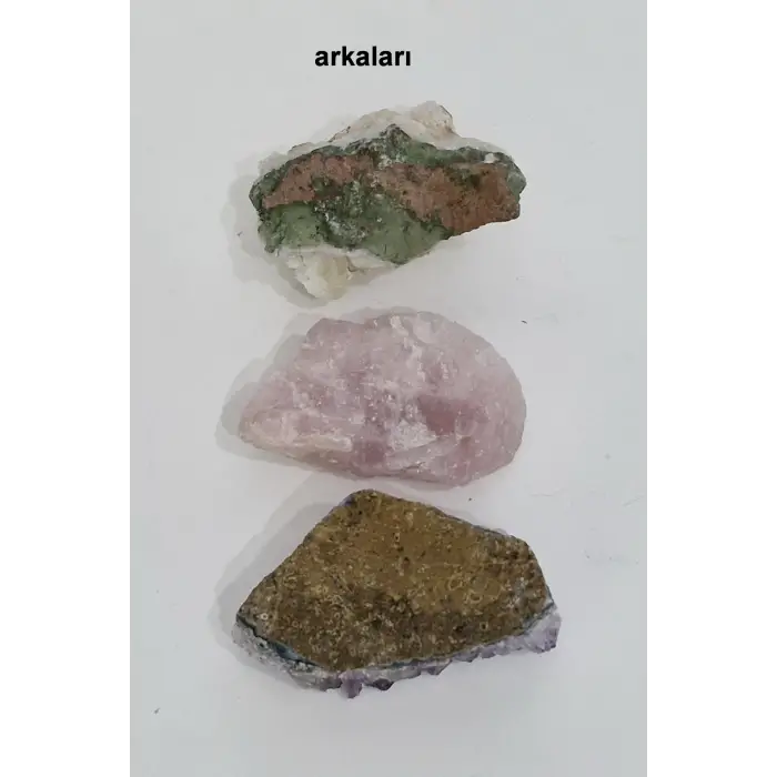 Ametist, Sitrin, Pembe Kuvars 3 Parça Doğal Taş 33ASP