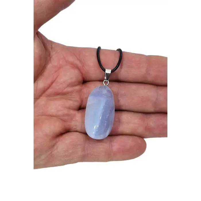 Amorf Kesim Mavi Akik Kolye 651-2