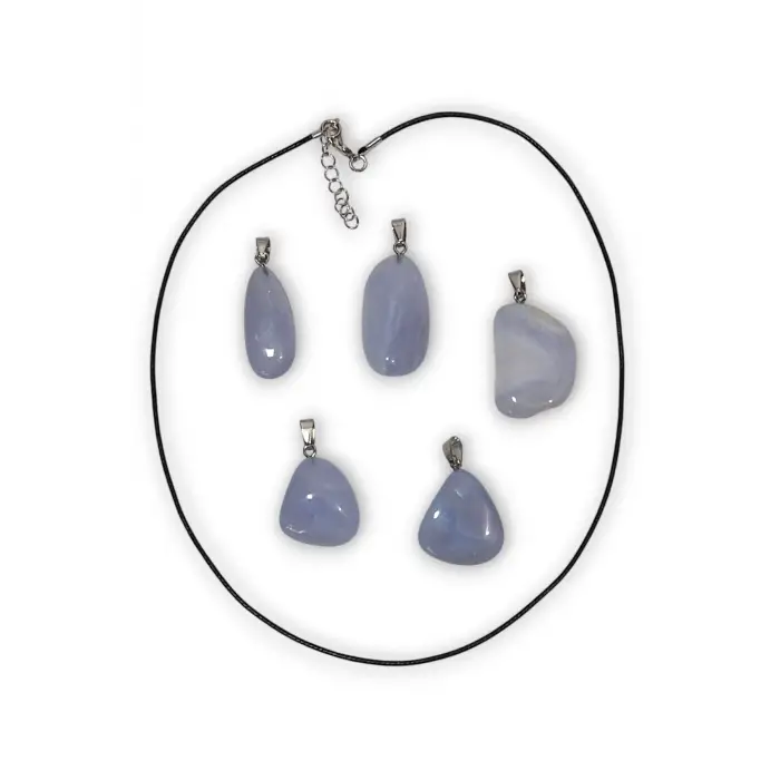 Amorf Kesim Mavi Akik Kolye 651-2