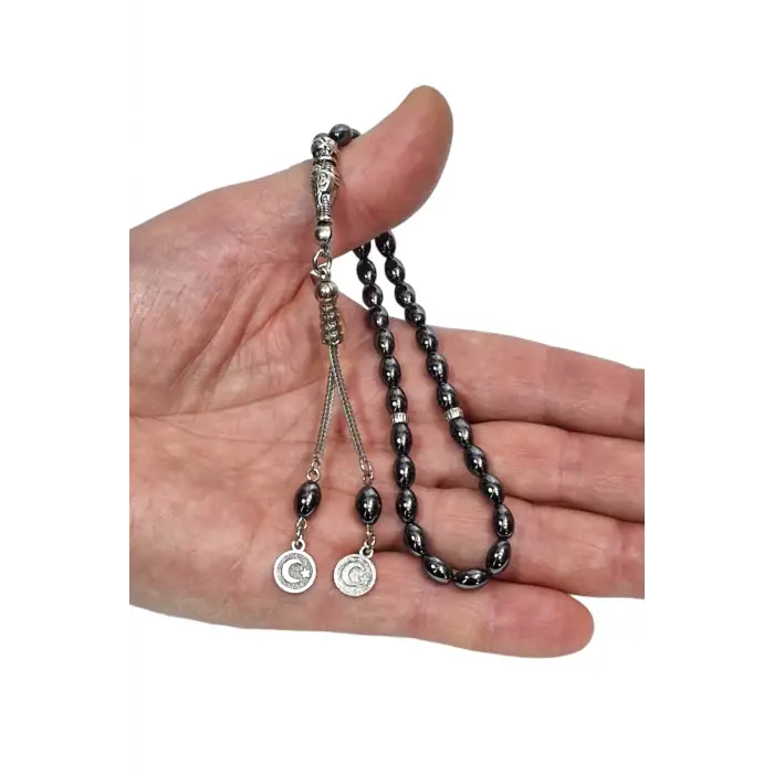 Arpa Kesim Hematit Taşı Tesbih 508-2
