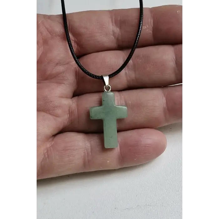 Aventurin Taşı Haç Kolye 104-5