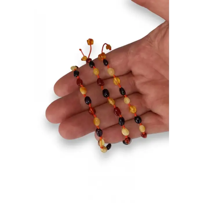 Baltık Kehribarı Bileklik, Makrome Ayarlı 669-2