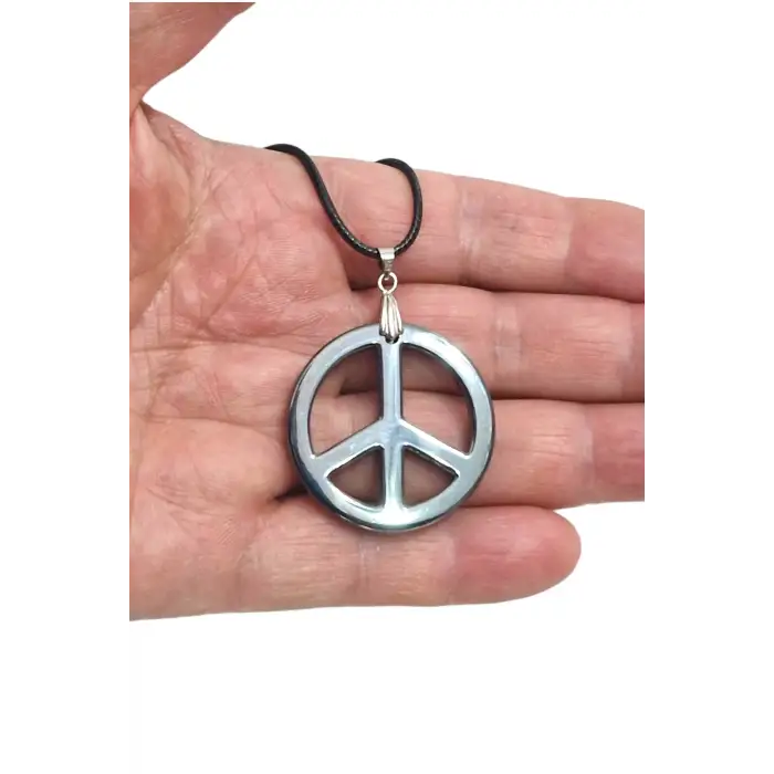 Barış Sembolü Hematit Unisex Kolye 104-2