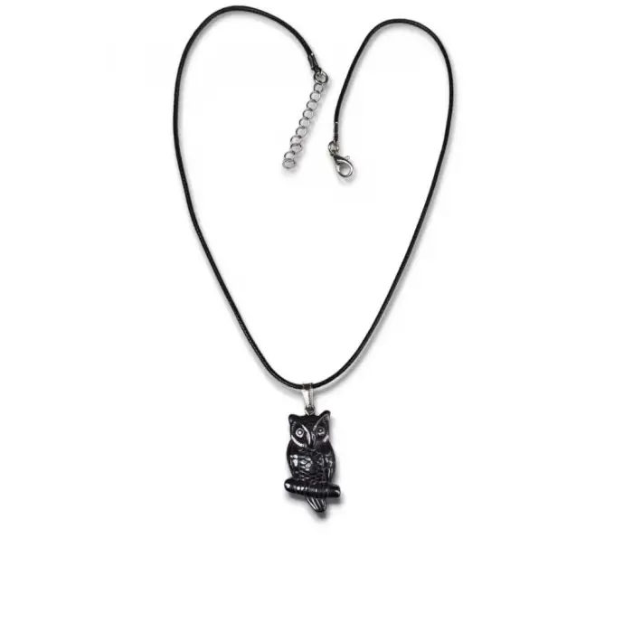 Baykuş Figürü Hematit Kolye 127-1