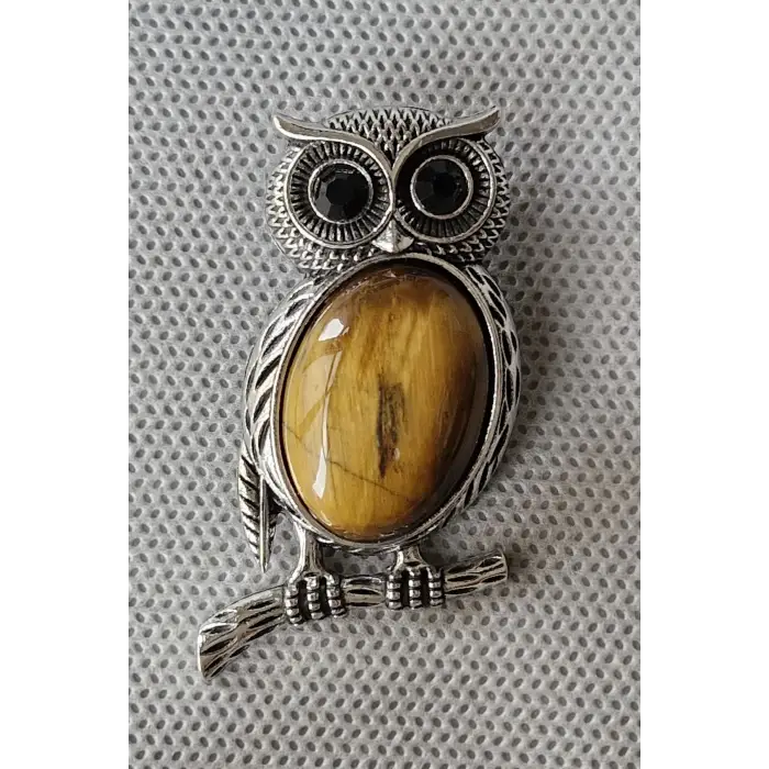 Baykuş Motifi Kaplangözü Broş BR10-7