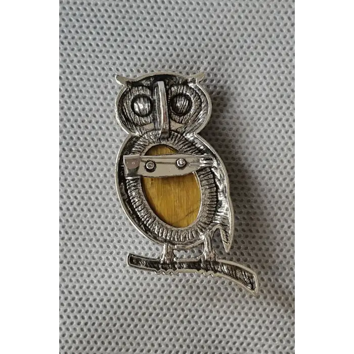 Baykuş Motifi Kaplangözü Broş BR10-7