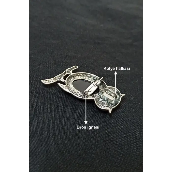 Baykuş Motifi Kaplangözü Broş - Kolye BR10-7