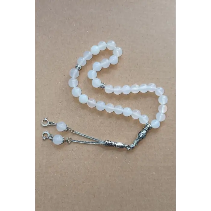 Beyaz Akik Tesbih - 8 mm. 508