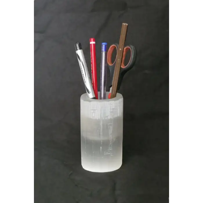 Beyaz Selenit Kalemlik Mumluk 046