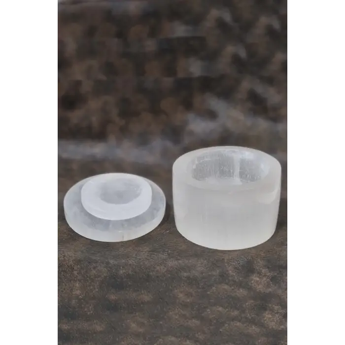 Beyaz Selenit Kapaklı Enerji Kutusu 58SK