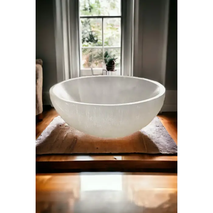 Beyaz Selenit Kase Enerji Çanağı 46Y