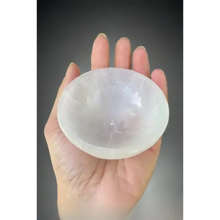 Beyaz Selenit Kase Enerji Çanağı 46Y