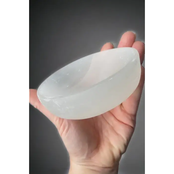 Beyaz Selenit Kase Enerji Çanağı 46Y