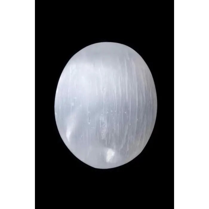 Beyaz Selenit Masaj Terapi Taşı - Oval
