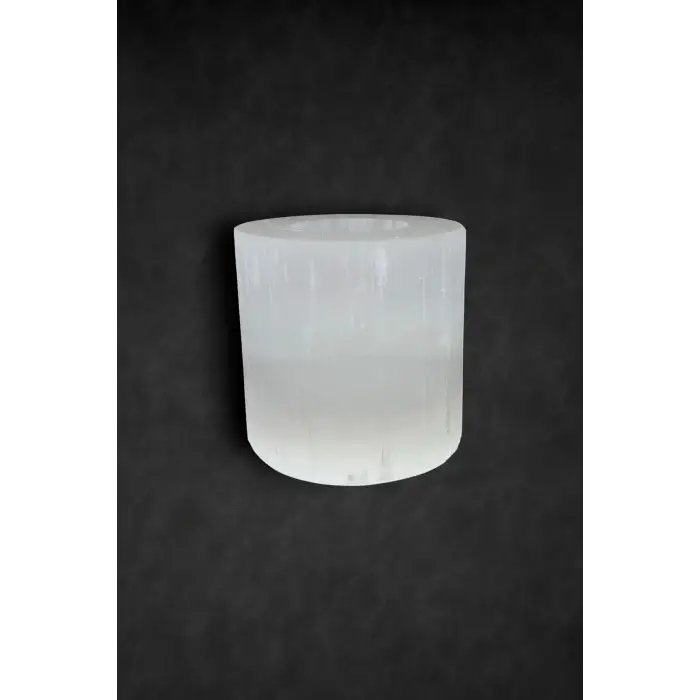 Beyaz Selenit Mumluk 8 Cm Tealight Mumluk