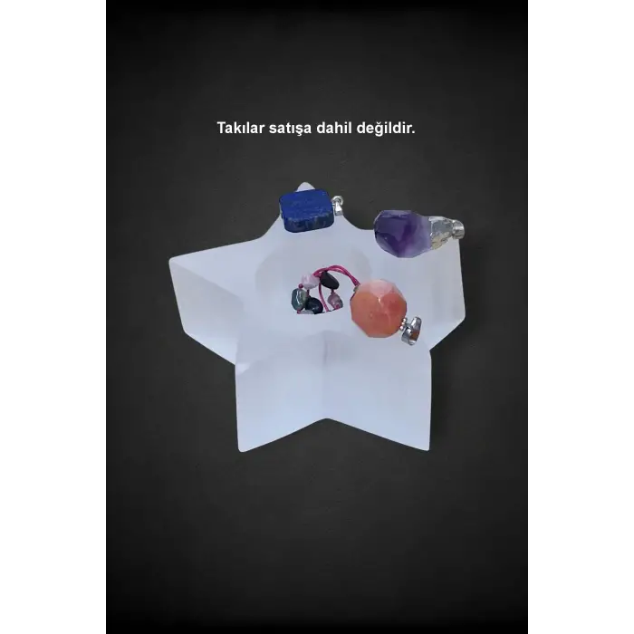 Beyaz Selenit Yıldız Mumluk 58Y