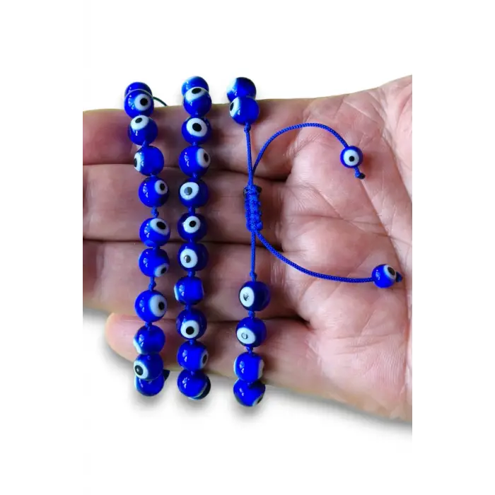 Cam Nazar Boncuğu Bileklik Makrome Ayarlı 336-3