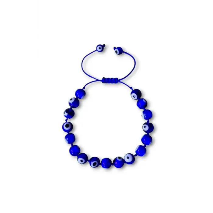 Cam Nazar Boncuğu Bileklik Makrome Ayarlı 336-3