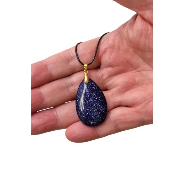 Damla Kesim Lacivert Yıldıztaşı Kolye 444-7