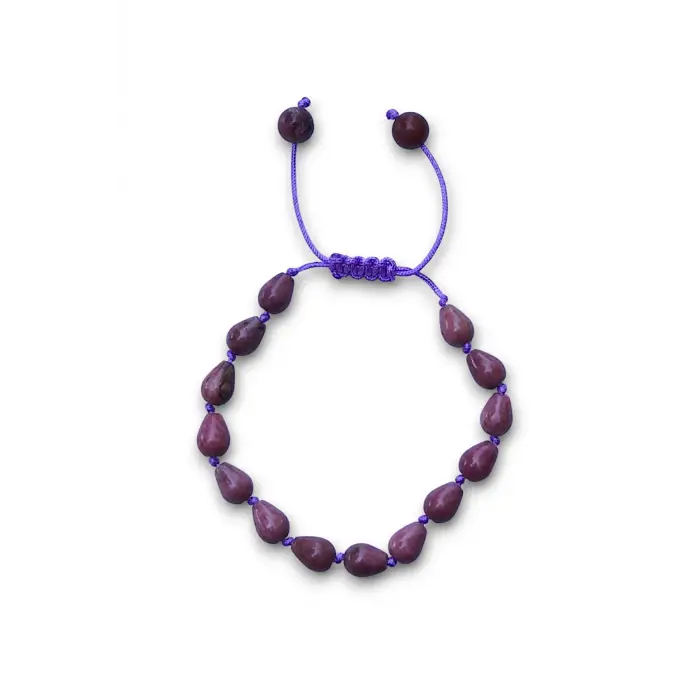 Damla Kesim Rodonit Bileklik Makrome Ayarlı 414-5