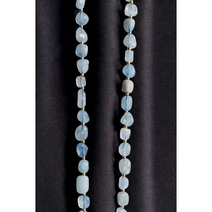 Doğal Akuamarin Kolye 669-5