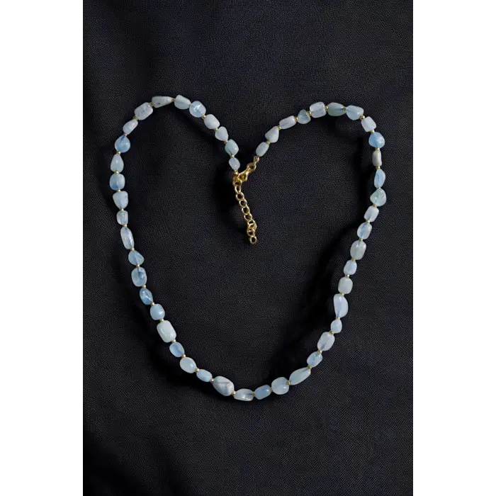 Doğal Akuamarin Kolye 669-5