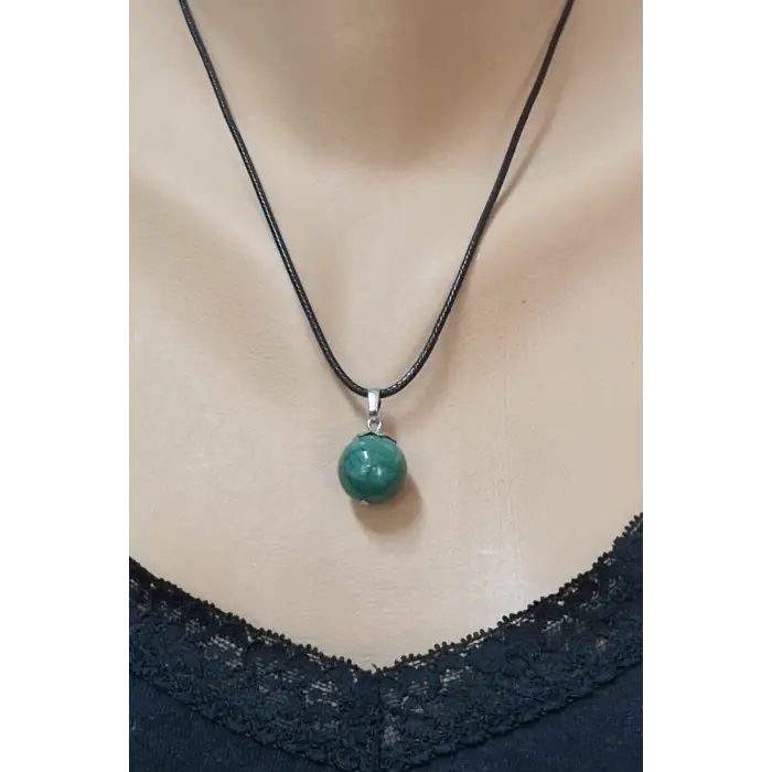 Doğal Amazonit Taşı Kolye 328-3