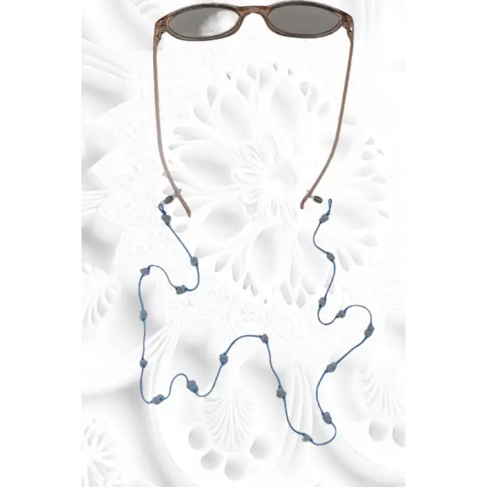 Doğal Anjelit Taşlı Gözlük İpi 129-10