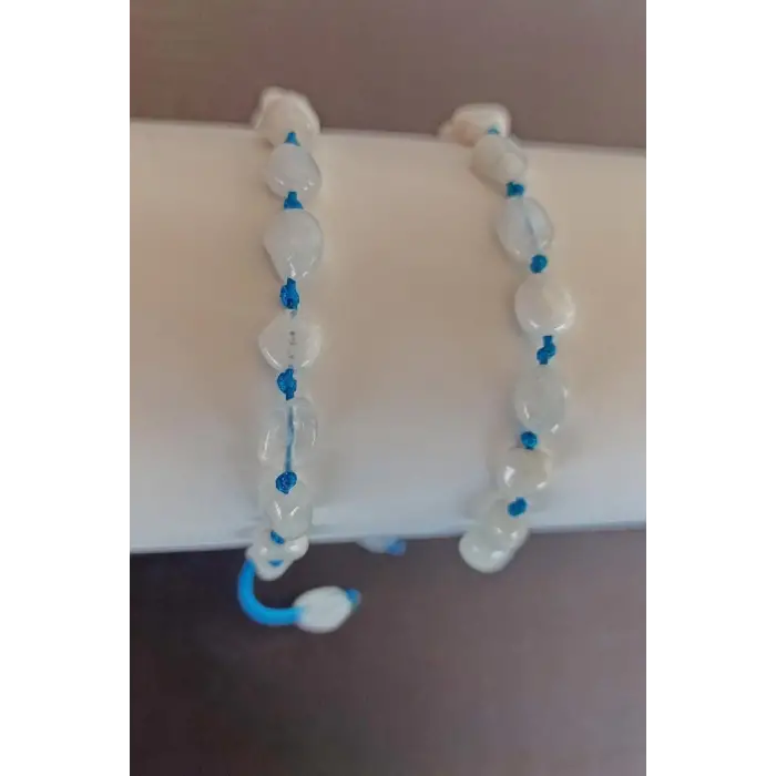 Doğal Aytaşı Bileklik Makrome Ayarlı 541-1