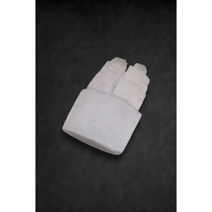 Doğal Beyaz Selenit İkiz Kule 10 CM