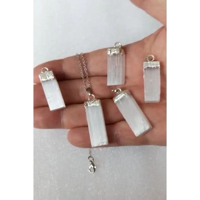 Doğal Beyaz Selenit Kolye 640