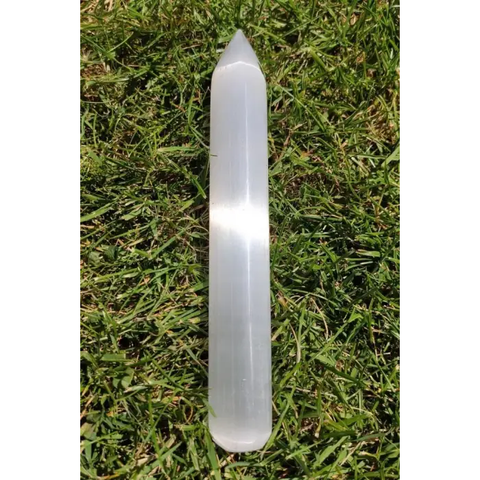 Doğal Beyaz Selenit Kristali Masaj Çubuğu