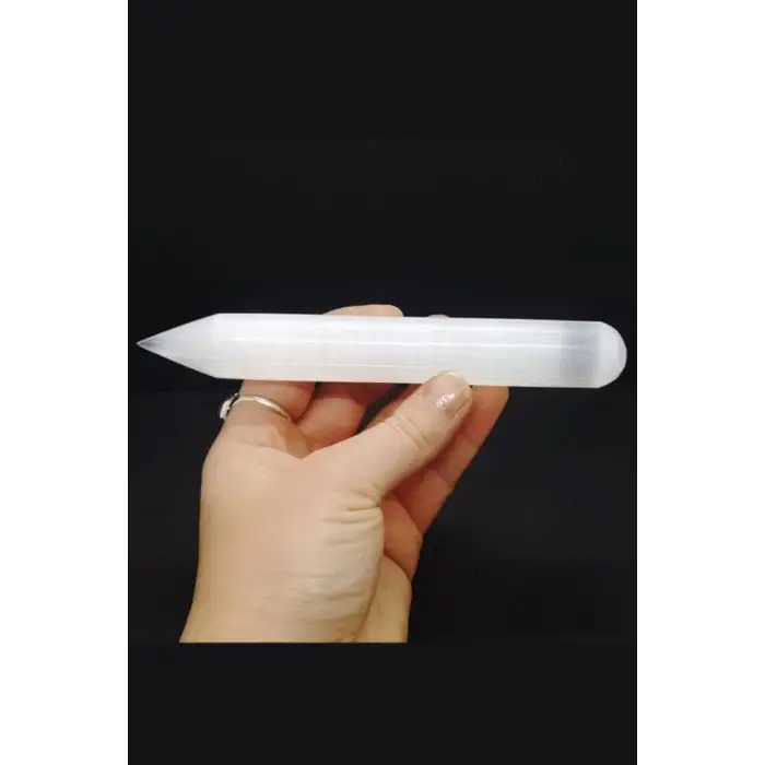 Doğal Beyaz Selenit Kristali Masaj Çubuğu