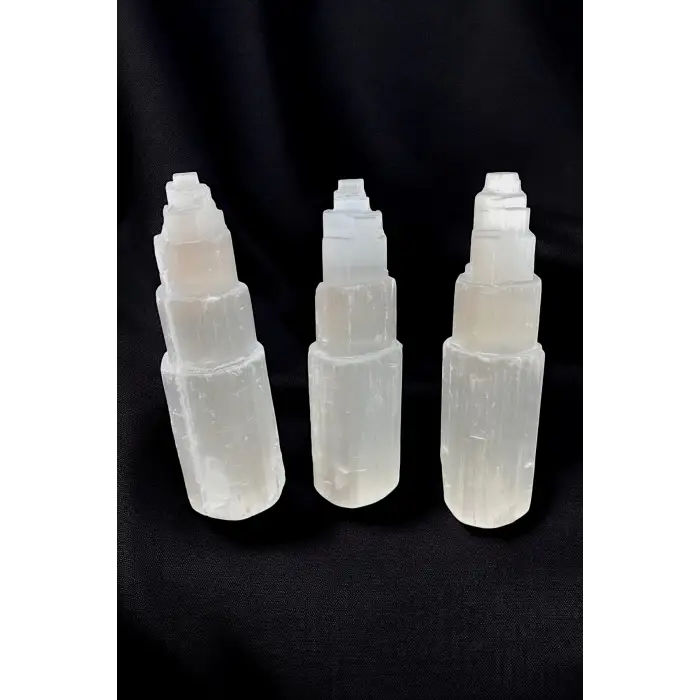 Doğal Beyaz Selenit Kule 15 CM