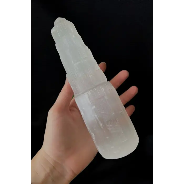 Doğal Beyaz Selenit Kule 15 CM