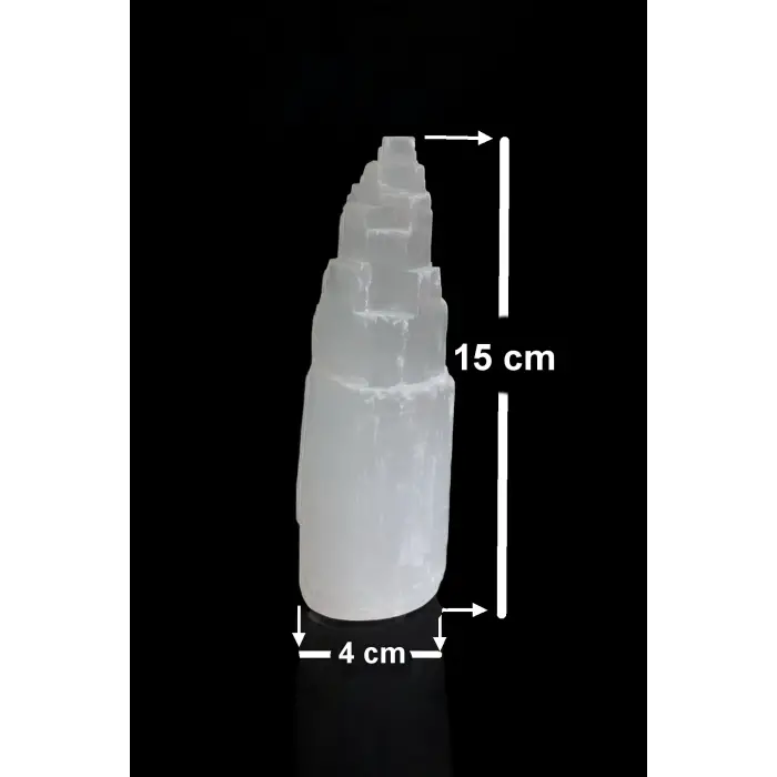 Doğal Beyaz Selenit Kule 15 CM
