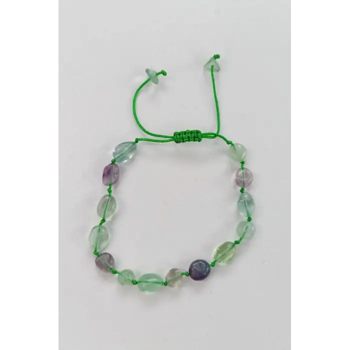 Doğal Florit Bileklik Makrome Ayarlı 663-4