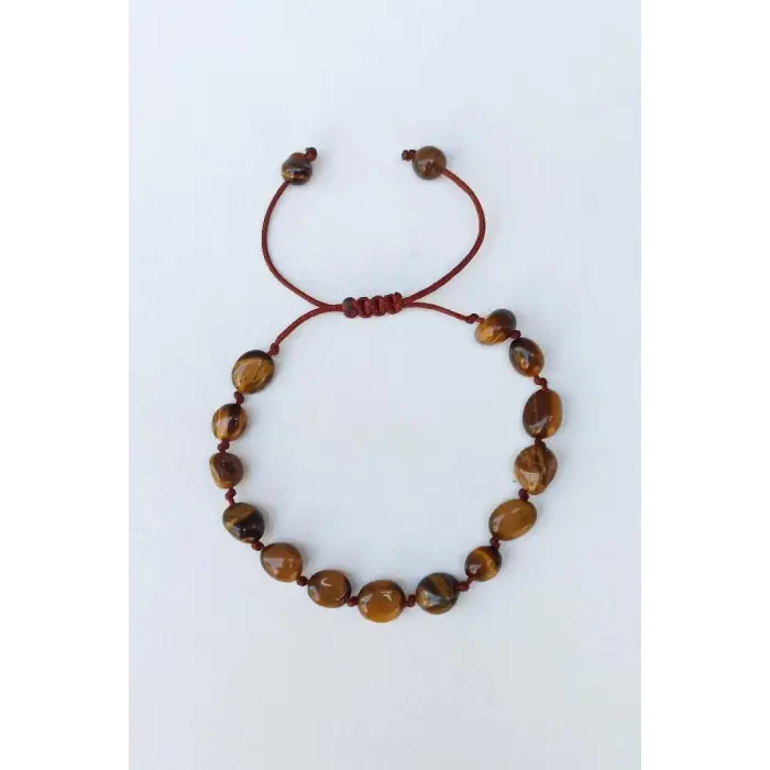 Doğal Kaplangözü Bileklik Makrome Ayarlı 405