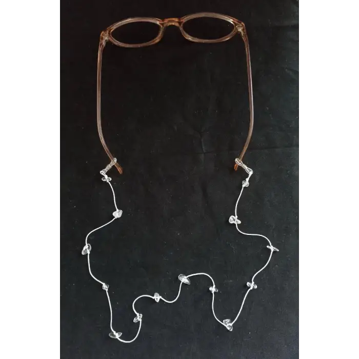 Doğal Kristal Kuvars Taşlı Gözlük İpi 129-8