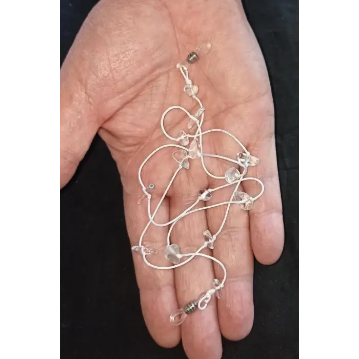 Doğal Kristal Kuvars Taşlı Gözlük İpi 129-8