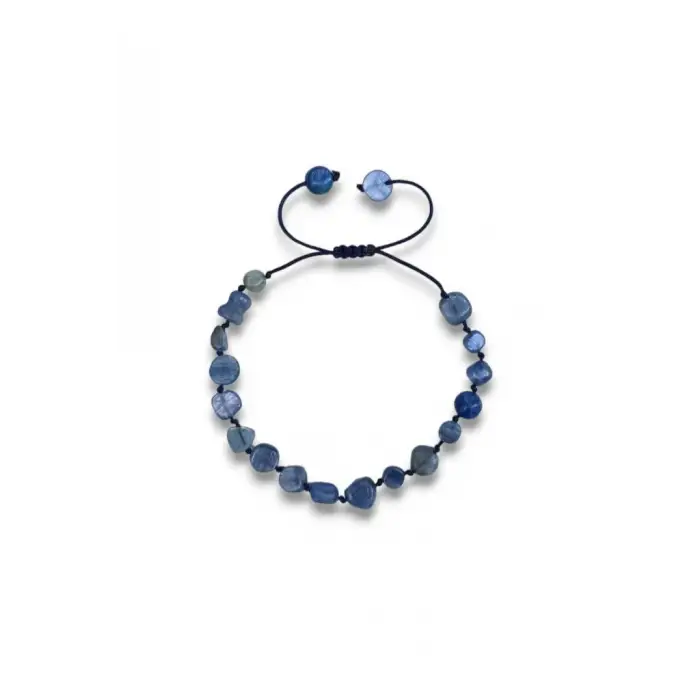 Doğal Kyanit Bileklik, Makrome Ayarlı 404-4
